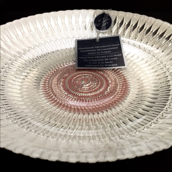 NEW. AZURRA GLASS BOWL WITH 100% GENUINE SILVER - Picture 4 of 14